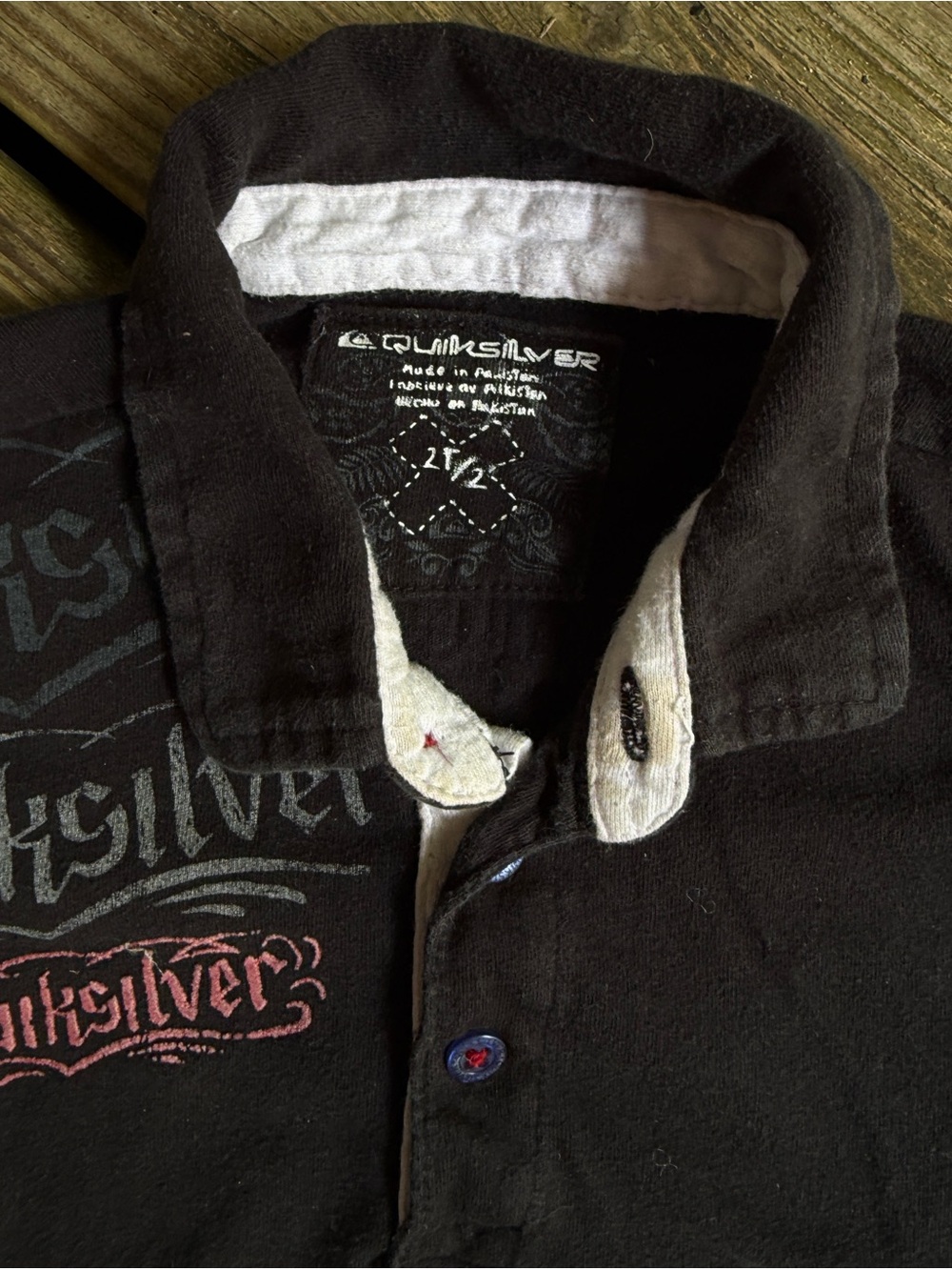 3/$15 Quiksilver Toddler Boys Y2K Black Graphic Polo 2T Skate Surf - Picture 2 of 4